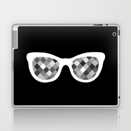 Diamond Eyes White on Black Laptop & iPad Skin