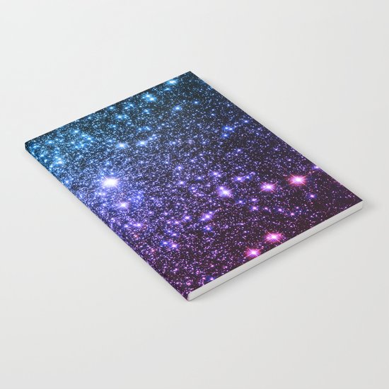 Galaxy Stars : Teal Violet Pink Ombre Notebook