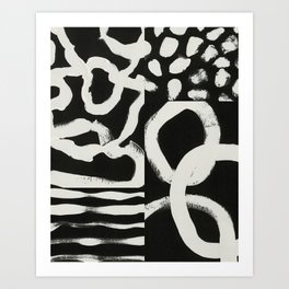 Black & White Abstract Collage #1 Art Print