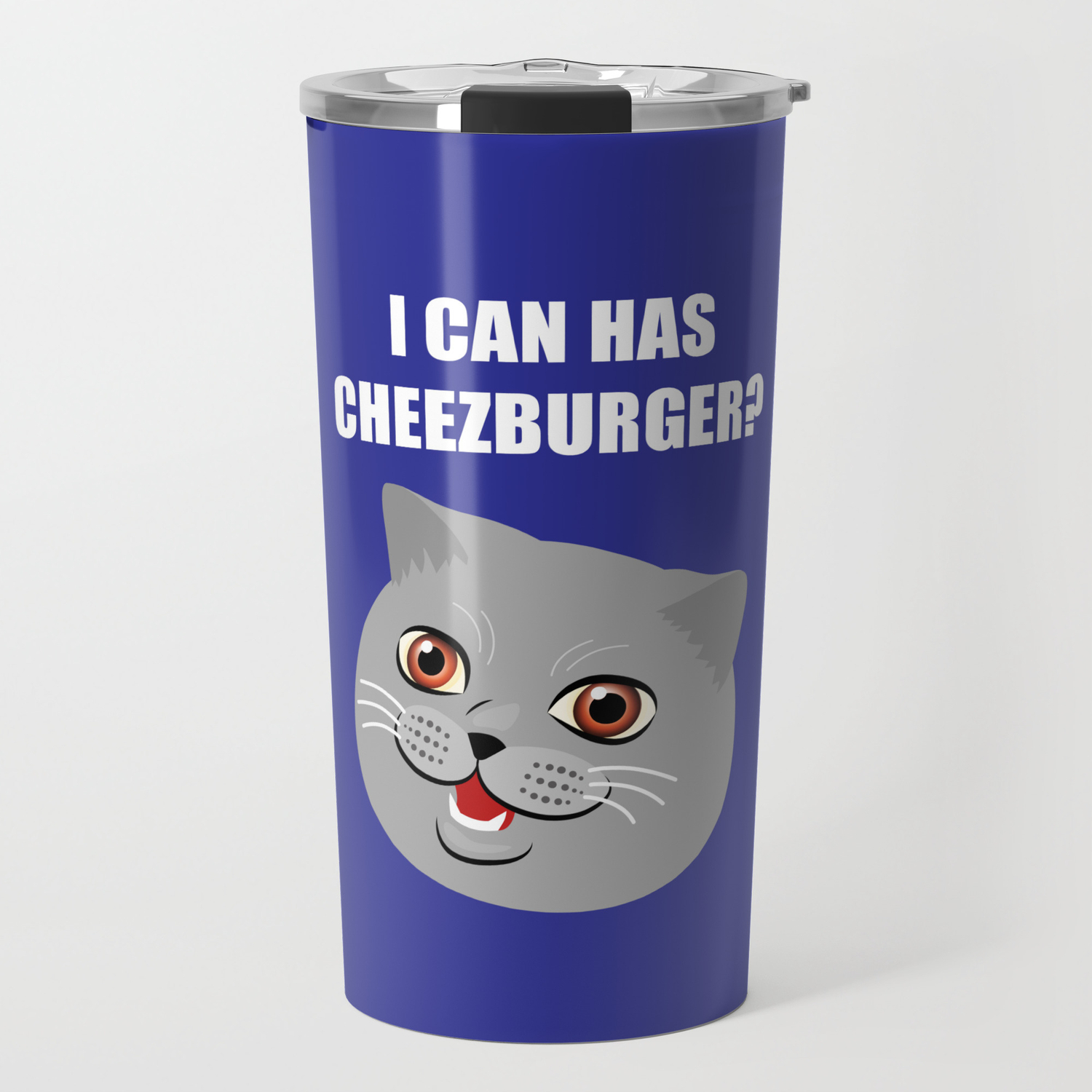 Funny Cat Meme I Can Has Cheezburger Travel Mug By