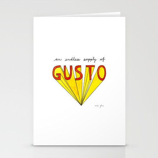 an endless supply of gusto Stationery Cards