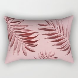 Pink palm leaves Rectangular Pillow
