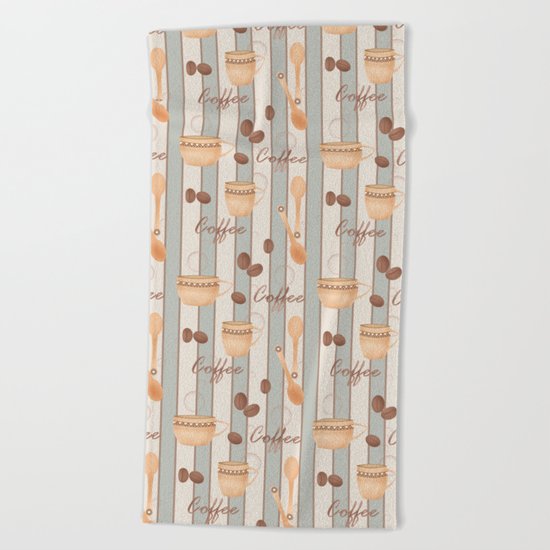 Retro . Coffee. Beach Towel