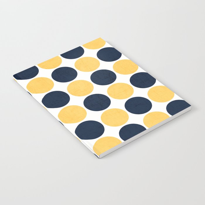 navy and yellow dots Notebook