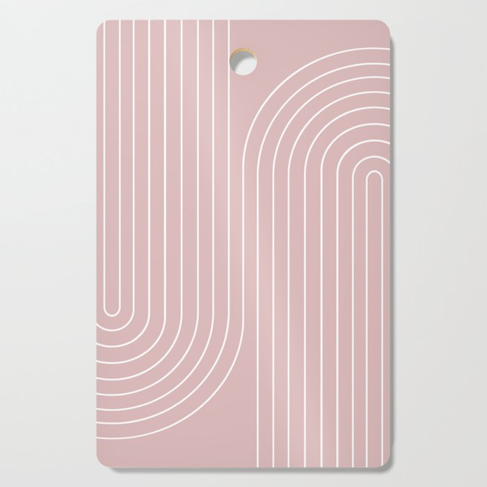 Minimal Line Curvature LXX Blush Pink Mid Century Modern Arch Abstract Cutting Board