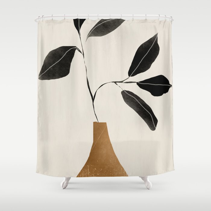 minimal plant 6 Shower Curtain