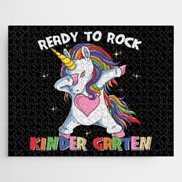 Ready To Rock Kindergarten Dabbing Unicorn Jigsaw Puzzle
