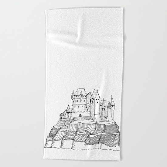 Castle on the cliff Beach Towel