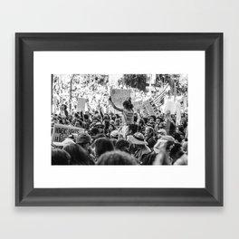 Girl Power in a Crowd - Women's March Street Photography, Los Angeles 2017 Framed Art Print
