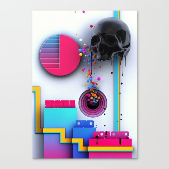 Skull and Colour Canvas Print