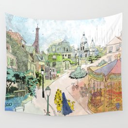 Madeline Montmartre colored Wall Tapestry