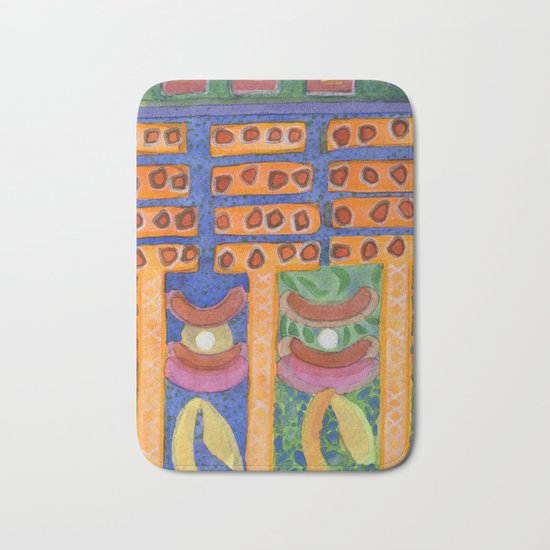 Orange Posts in Mysterious Night Light Bath Mat