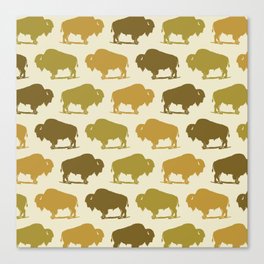 Buffalo Pattern 265 Green Gold and Beige Canvas Print