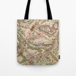 Vintage Map of The Battle of Chantilly (1865) Tote Bag