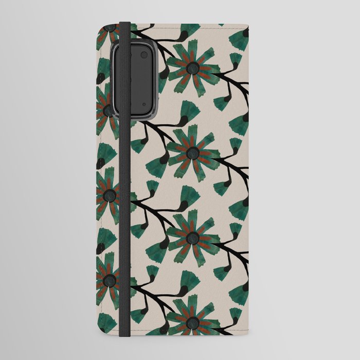 Flowers in green Android Wallet Case