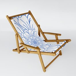 Blue Flower Outline Sling Chair