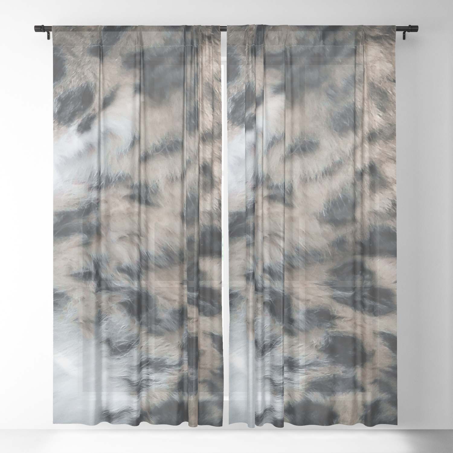 Snow Leopard Fur Abstract Sheer Curtain By Moodymuse Society6