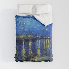 Starry Night Over the Rhone by Vincent van Gogh Duvet Cover