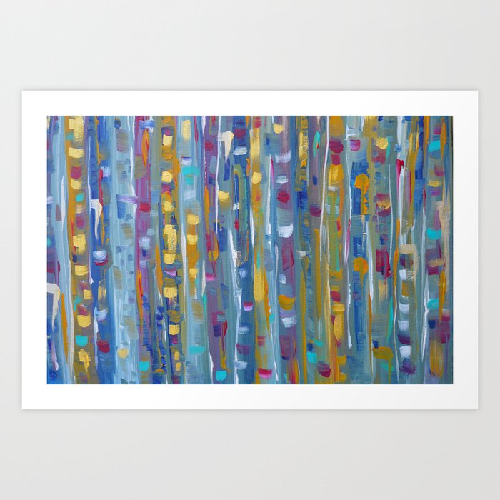 Forest Through The Trees Abstract Aspen Tree Art Art Print By