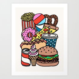 Junk Food by Swirvington Art Print