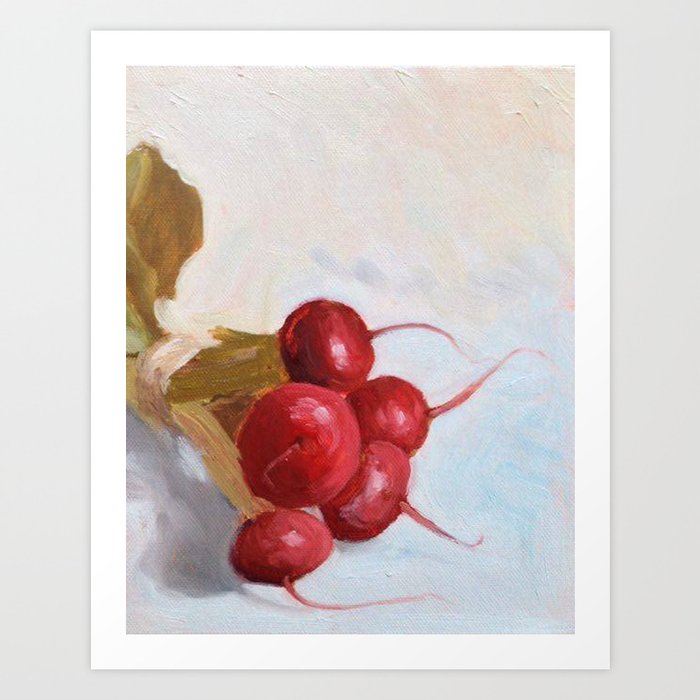 Little Mandarine And Apple Still Life Painting Art Print