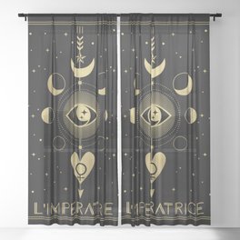 L' Imperatrice or The Empress Tarot Gold Sheer Curtain