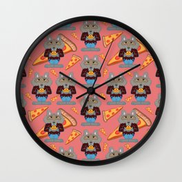Wolf man Pizza Party Wall Clock