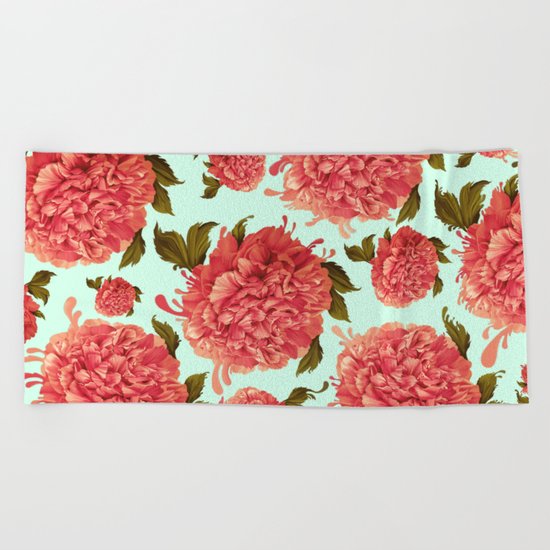 A Splash of Peony, A Dash of Color Beach Towel