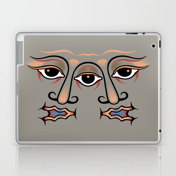 Three eyes are one whole face of twins. Laptop & iPad Skin