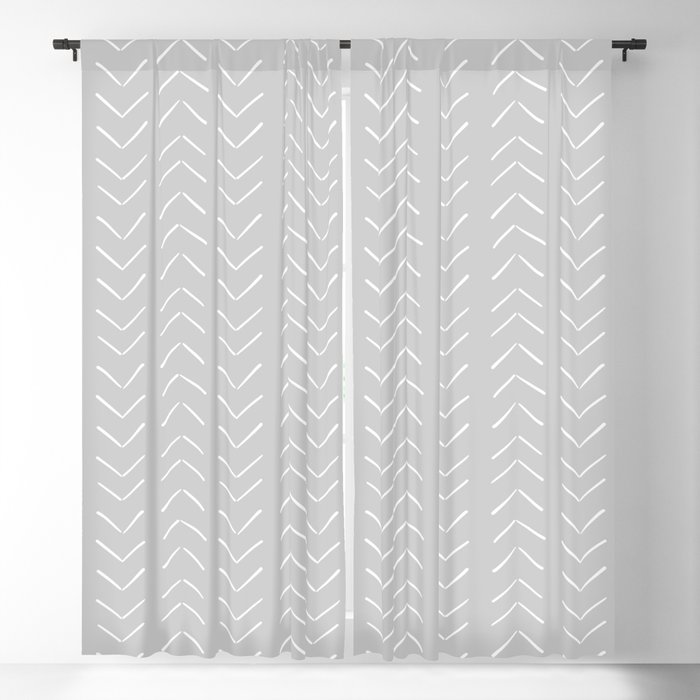 Boho Big Arrows in Grey Blackout Curtain