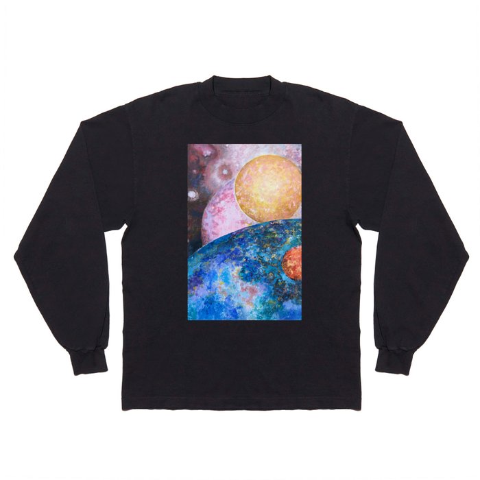 INCOMING- Colorful Abstract Impressionist Galaxy Painting  Long Sleeve T Shirt