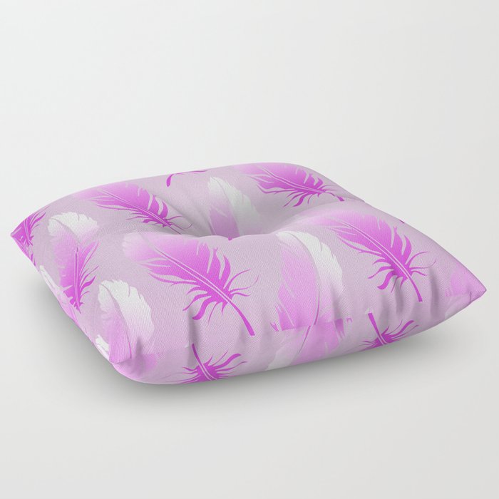 Delicate Feathers (pink on pink) Floor Pillow