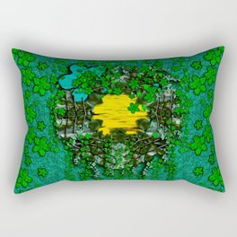 floral moon in the big green shimmering forest Rectangular Pillow