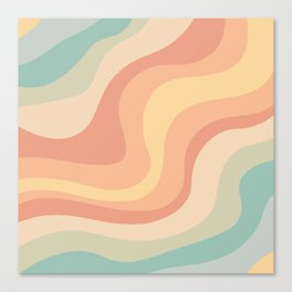 Vintage groovy waves Canvas Print