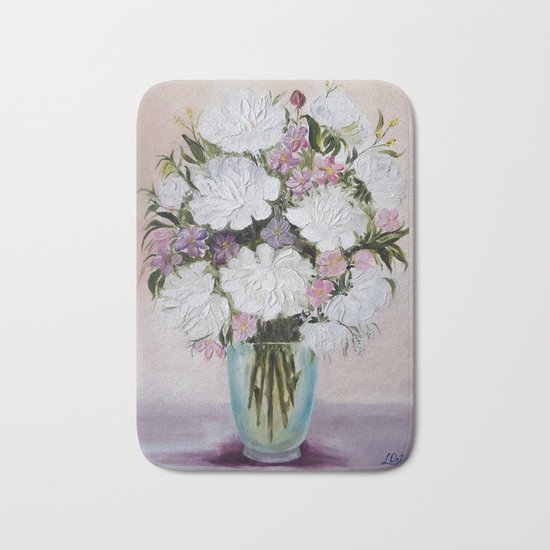 Flowers in a vase Bath Mat