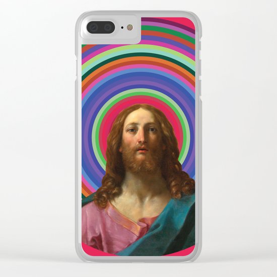 Rainbow Jesus Clear iPhone Case