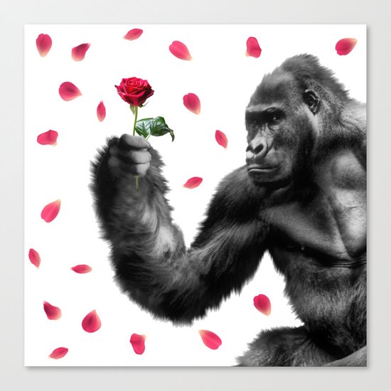 Gorilla In Love Canvas Print