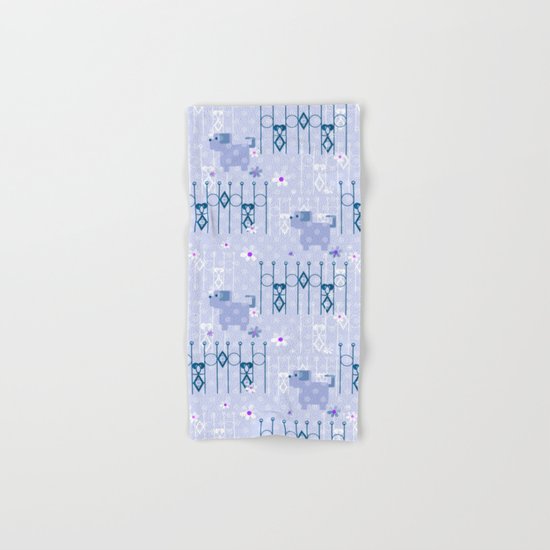 Blue pattern with puppy . Hand & Bath Towel