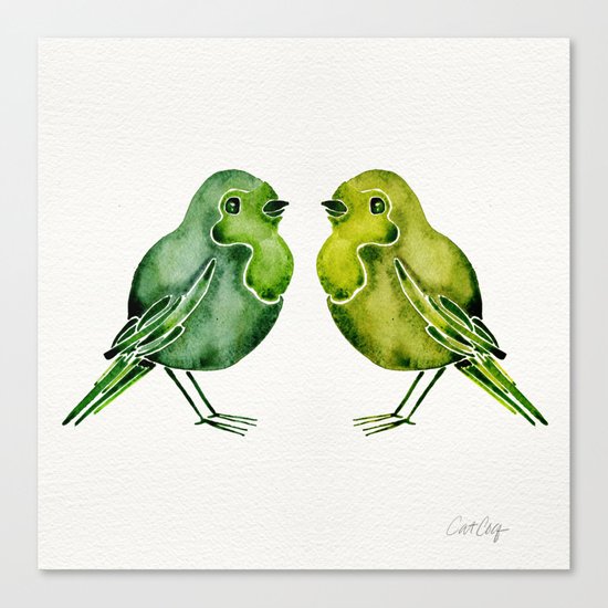 Parakeets Canvas Print