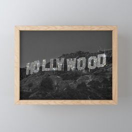 HOLLYWOOD SIGN | digital collage artwork | glitter shine | sparkle art | California | Los Angeles  Framed Mini Art Print