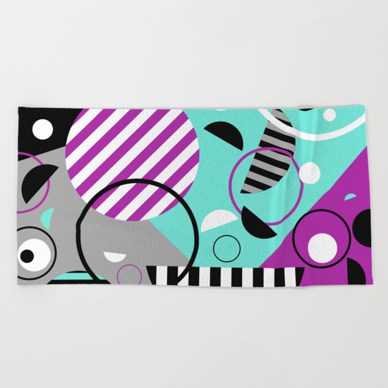 Bits And Bobs - Abstract, geometric design Beach Towel