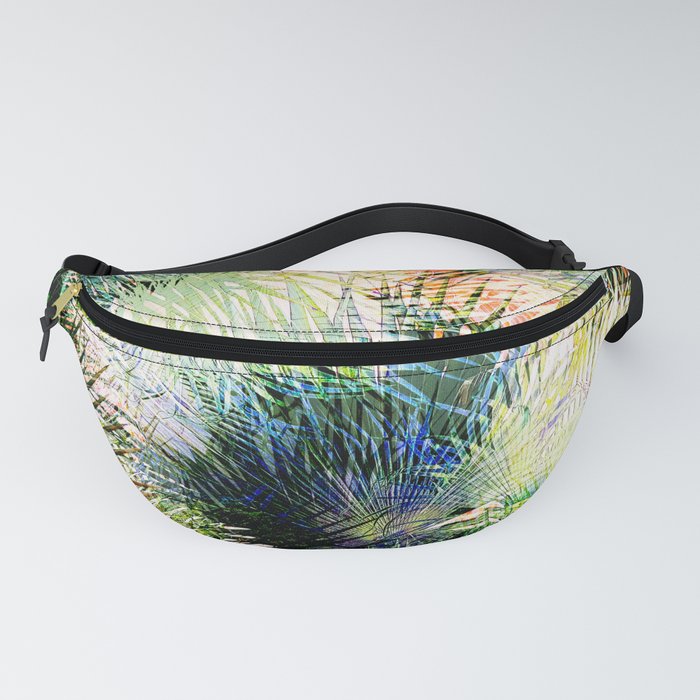 Modern palm leaves tropical abstract design Fanny Pack