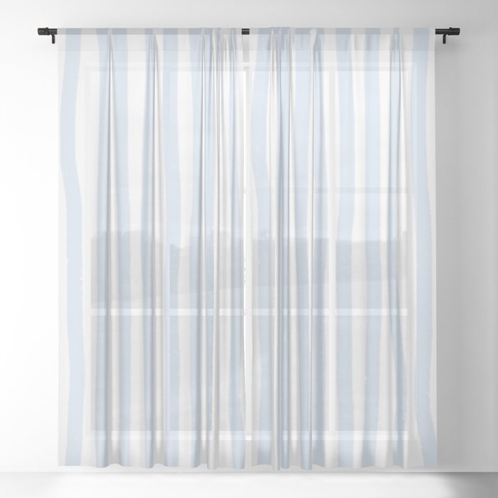 Light Blue Stripes Sheer Curtain By Lavieclaire Society6