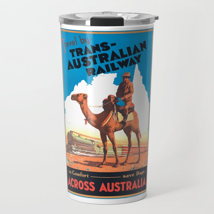 1933 AUSTRALIA Trans Australian Railway Travel Poster Travel Mug