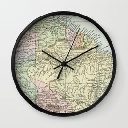 South America Vintage Map Wall Clock
