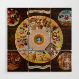 Hieronymus Bosch "The Seven Deadly Sins and the Four Last Things" Wood Wall Art