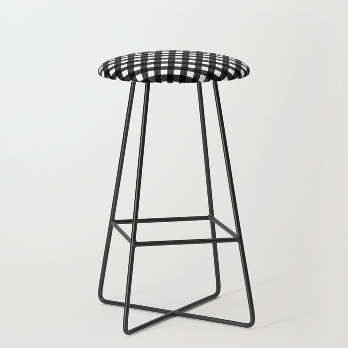 Classic Gingham Black and White - 16 Bar Stool