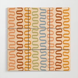 Abstract Shapes 269 in Vintage Tones (Snake Pattern Abstraction) Wood Wall Art