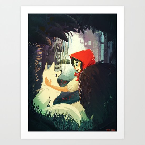 white fox Art Print