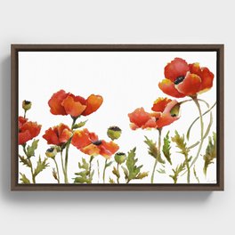 Swaying Happy Poppies Framed Canvas